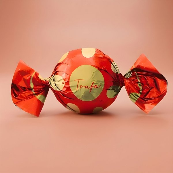 Papel Trufa 14,5x15,5cm - Big Ball Vermelho / Ouro - 100 unidades - Cromus - Rizzo