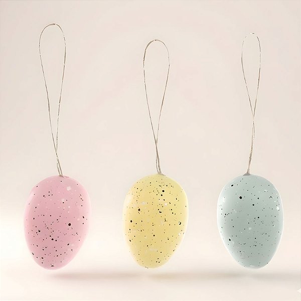 Saco de Ovos de Codorna para Pendurar - Colorido - 4cm - 9 unidades - Cromus - Rizzo