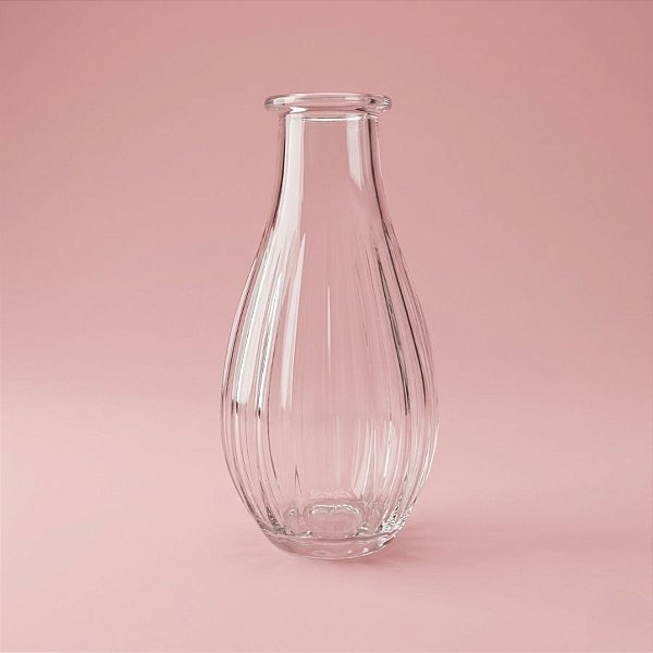 Mini Vaso de Vidro - Canelado - 14x5,5cm - 1 unidade - Rizzo
