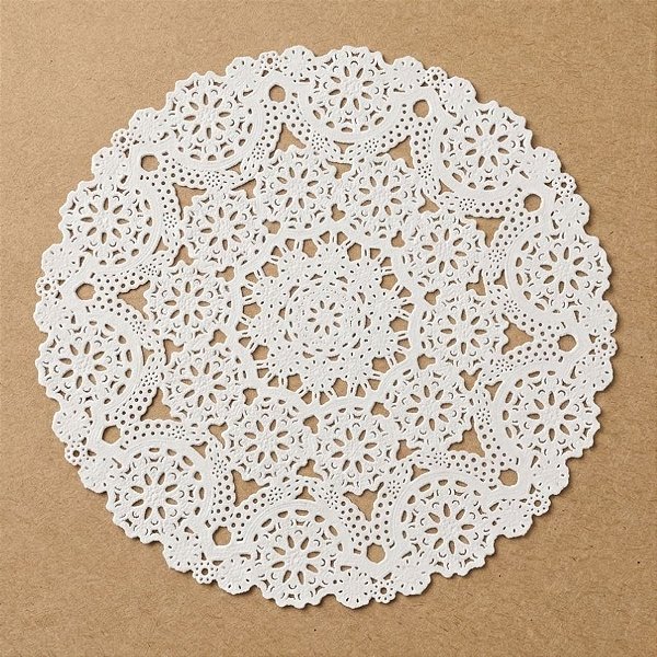 Fundo Rendado de Papel - Branco - 30cm  - 24 unidades - Rizzo