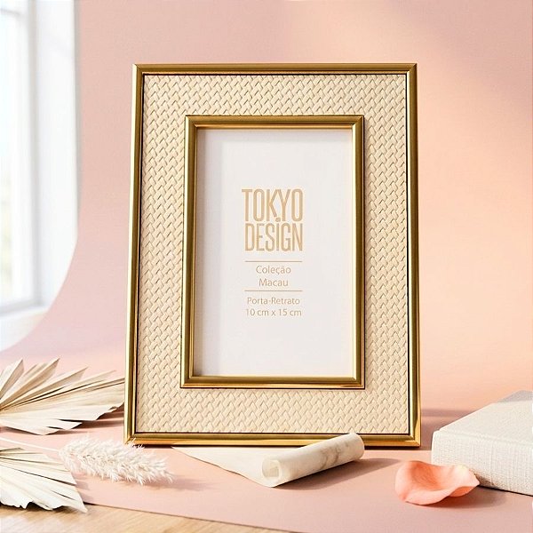 Porta-Retrato Trama Macau - 20,5x15,5cm - 1 unidade - Rizzo