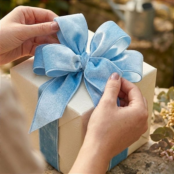 Fita Aramada Decorativa em Veludo - Azul - 2,7mx6,3cm - 1 unidade - Rizzo