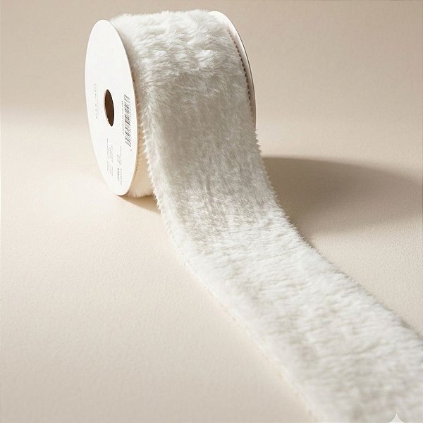 Fita Aramada Decorativa Peluciada - Branco - 2,7mx6,3cm - 1 unidade - Rizzo