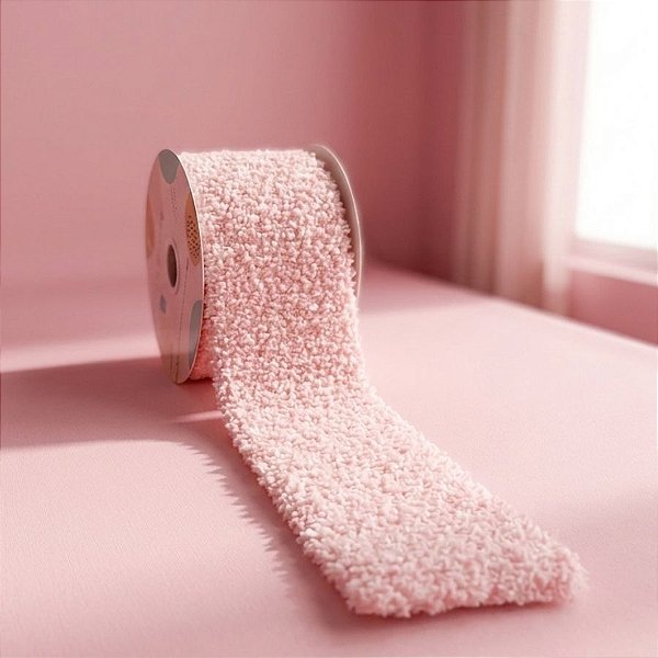 Fita Aramada Decorativa Felpuda - Rosa Claro - 2,7mx6,3cm - 1 unidade - Rizzo