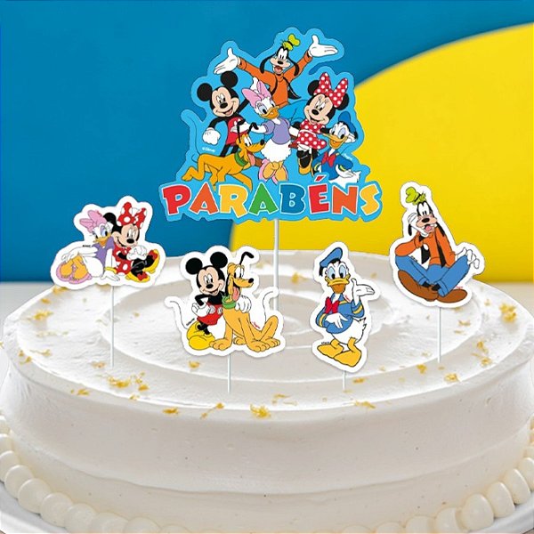Topo de Bolo - Mickey e Amigos - Disney Original - 5 unidades - Regina - Rizzo