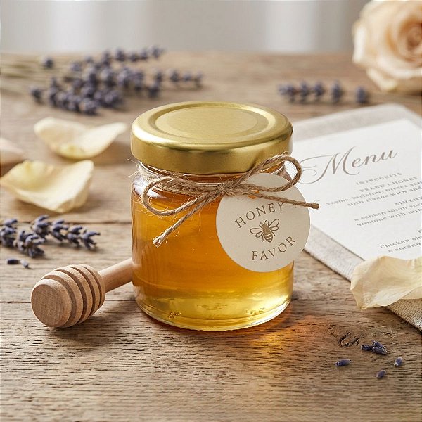 Mini Pote de Vidro Redondo com Tampa de Metal Dourado - 50ml - 1 unidade - Rizzo