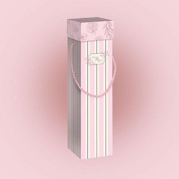 Caixa para Garrafa com Alça -  Mãe Essência - 32x8cm - 5 unidades - Regina - Rizzo