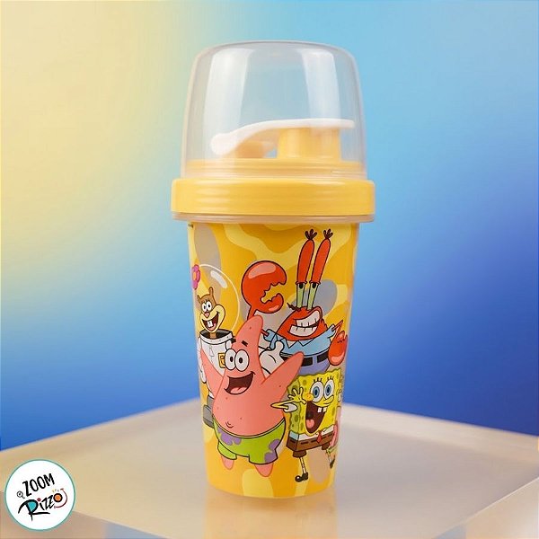 Mini Shakeira Bob Esponja - 320ml - 1 unidade - Plasútil - Rizzo