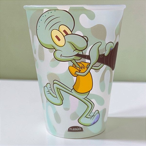 Copo de Plástico Bob Esponja - Lula Molusco - 270ml - 1 unidade - Plasútil - Rizzo