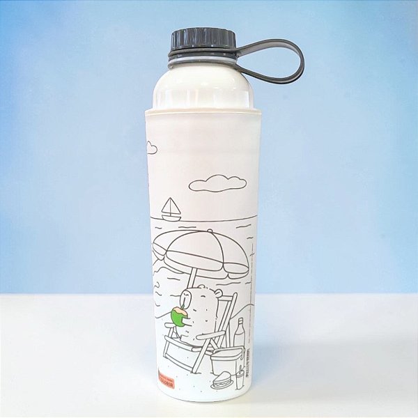 Garrafa Vip Para Colorir - Capivara Goods - 660ml - 1 unidade - Plasútil - Rizzo