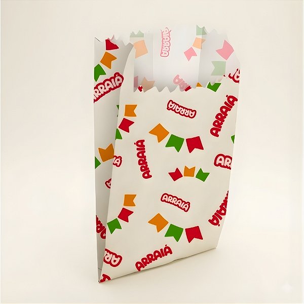 Saco de Papel - Arraiá Bandeirinhas - 8,5x20cm - 50 unidades - Regina - Rizzo