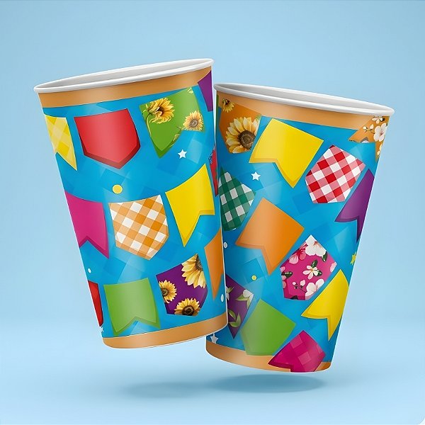 Copo de Papel - Arraiá - 180ml - 9,5x6,5cm - 8 unidades - Regina - Rizzo