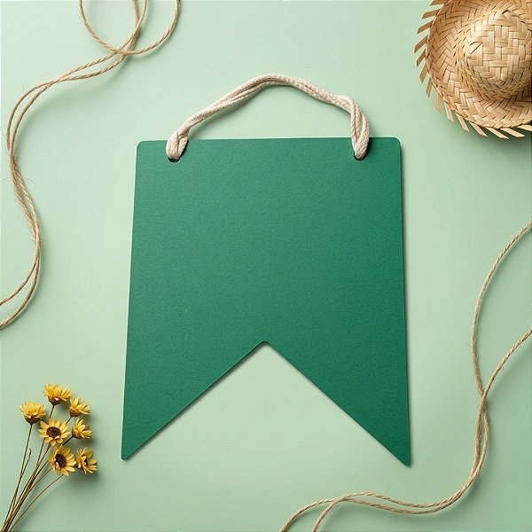 Bandeirola Verde Pequena Em MDF De Festa Junina - 20x17cm - 1 unidade - Rizzo