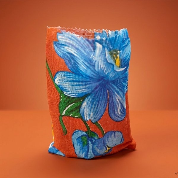 Saquinho para Pipoca e Hot Dog Chita - Laranja e Azul - 15,5x11cm - 5 unidades - Rizzo