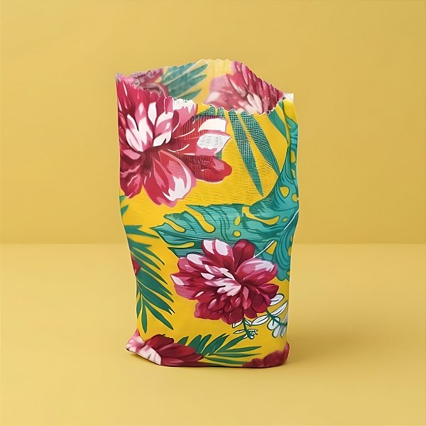 Saquinho para Pipoca e Hot Dog Chita - Amarela e Verde - 14x22cm - 5 unidades - Rizzo