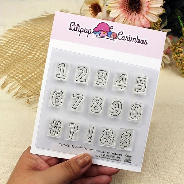 Cartela de Carimbos Mini - Números e Caractéres 1 - 1 unidade - Rizzo