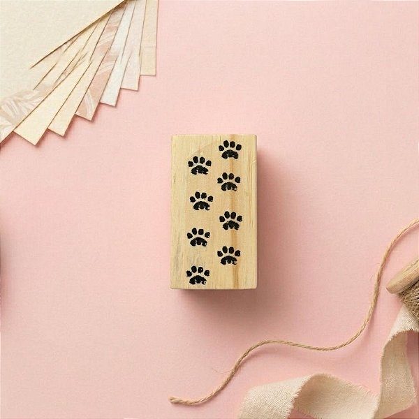 Carimbo de Madeira Artesanal - Patinhas - AF-383 - 1 unidade - Rizzo