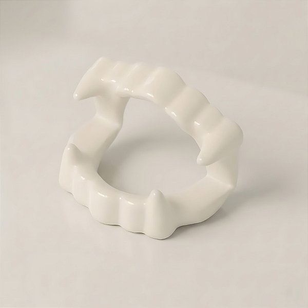 Brinquedo Dentadura de Vampiro - Branca - 4,5x6cm - 5 unidades - Rizzo