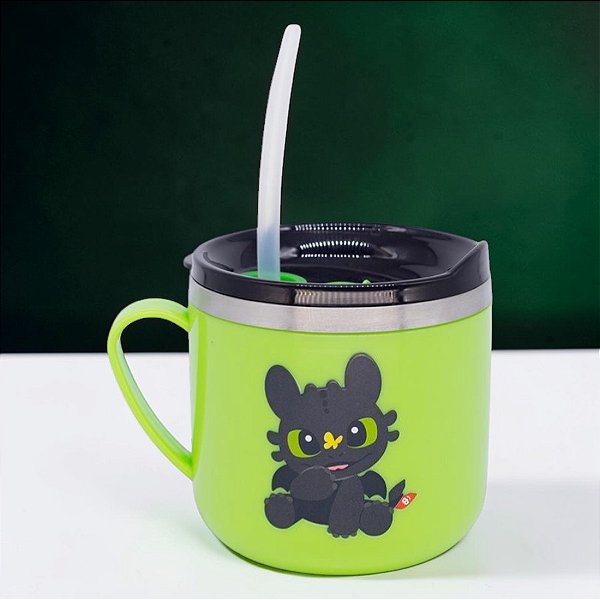 Caneca Térmica Flip - Furia da Noite - Como Treinar o Seu Dragão - 250ml - 1 unidade - Zonacriativa - Rizzo