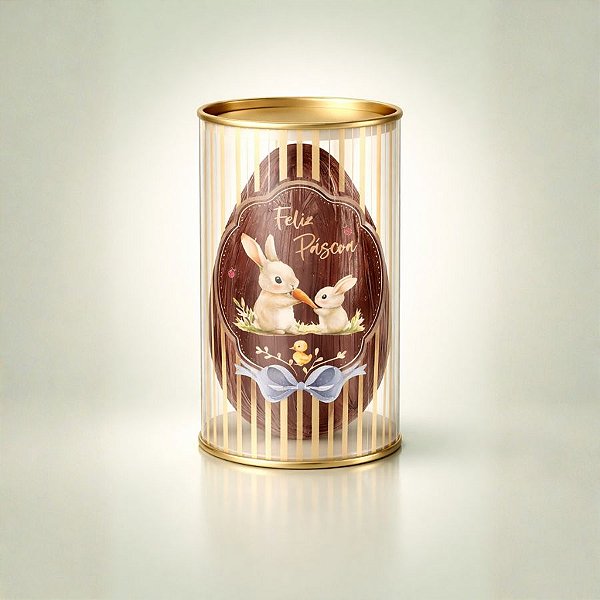 Lata Clean de Páscoa - Lovely Garden - Transparente - 9x16,5cm - 6 unidades - Cromus - Rizzo