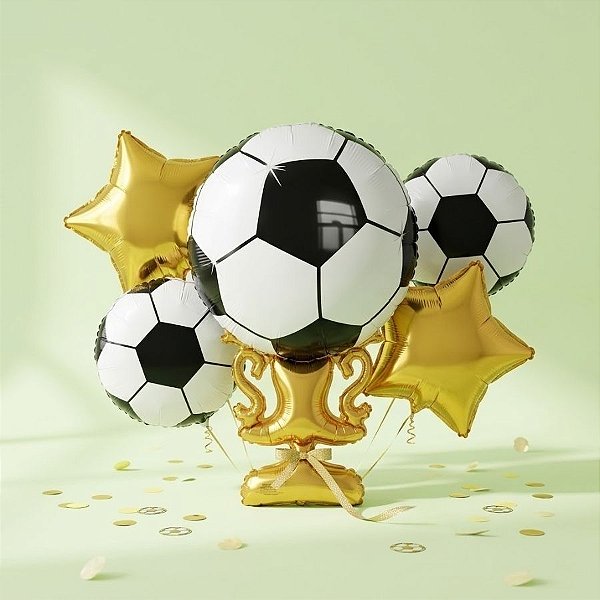 Balão de Festa Microfoil - Kit Futebol Brasil Copa do Mundo - 1 unidade - Rizzo