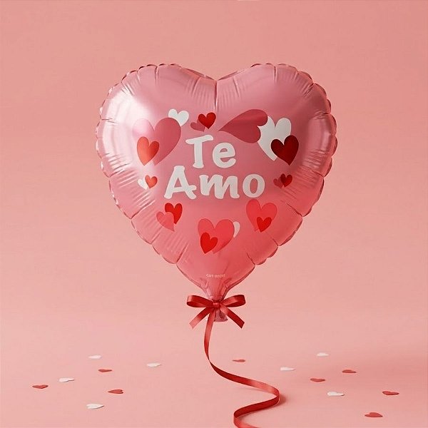 Balão de Festa Microfoil Coração - Rosa Escuro - Te Amo - 25cm - 1 unidade - Rizzo