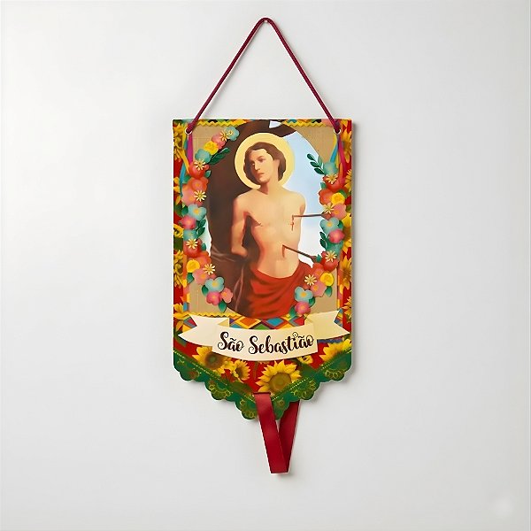 Tag Decorativa em MDF - São Sebastião - 7x14cm - 1 unidade - Litoarte - Rizzo