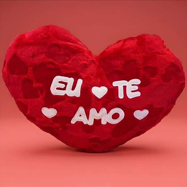 Coração de Pelúcia Eu Te Amo - Modelo 5 - 38x30x10cm - 1 unidade - Rizzo