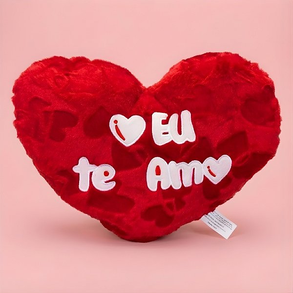 Coração de Pelúcia Eu Te Amo - Modelo 3 - 38x30x10cm - 1 unidade - Rizzo