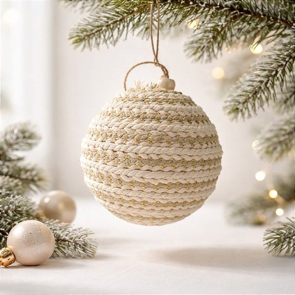 Bola de Natal - Linha Trançada - 10cm - 3 unidades - Rizzo