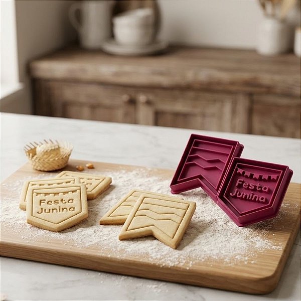Kit Cortador + Carimbo Festa Junina - Ref. 1076 - 4,5cm - 1 unidade - RR Cortadores - Rizzo