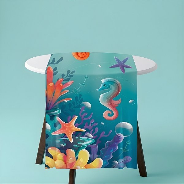 Trilho de Mesa - Fundo do Mar - 40x200cm - 1 unidade - Regina - Rizzo