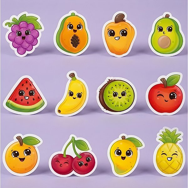 Mini Personagens Decorativos - Frutinhas - 7x8cm - 12 unidades - Regina - Rizzo