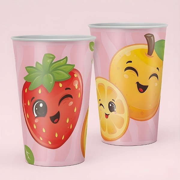 Copo de Papel - Frutinha - 180ml - 9,5x6,5cm - 8 unidades - Regina - Rizzo