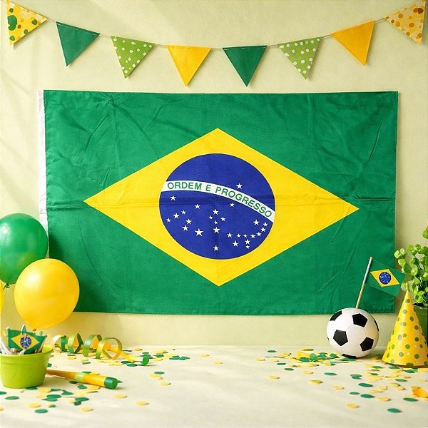 Bandeira do Brasil de Tecido - 1,50m - 1 unidade - Rizzo