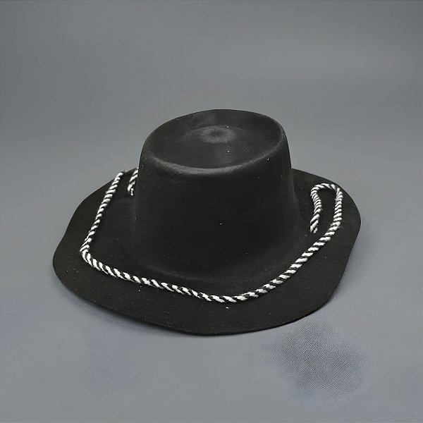 Chapéu de Plástico Cowboy - Preto Aveludado - 34x28x10cm - 1 unidade - Rizzo
