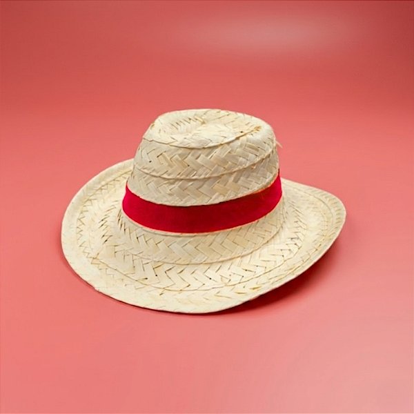 Chapéu de Palha Infantil - Fita Vermelha - 31x30x10,5cm - 1 unidade - Rizzo