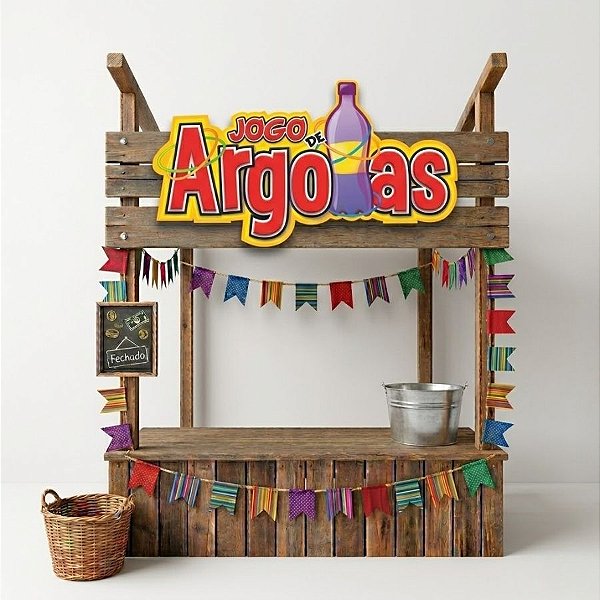 Placa De Sinalização em Papel para Festa Junina -  Jogo de Argolas - 50cm - 1 unidade - Festa Maluca - Rizzo