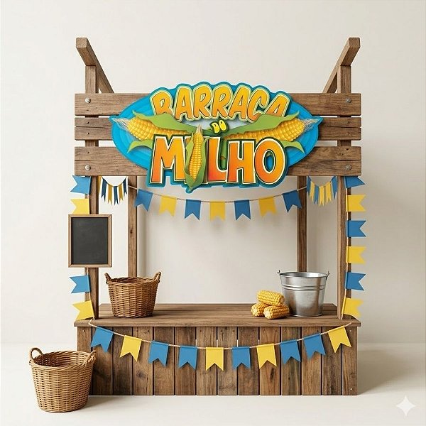 Placa De Sinalização em Papel para Festa Junina -  Barraca do Milho - 50cm - 1 unidade - Festa Maluca - Rizzo