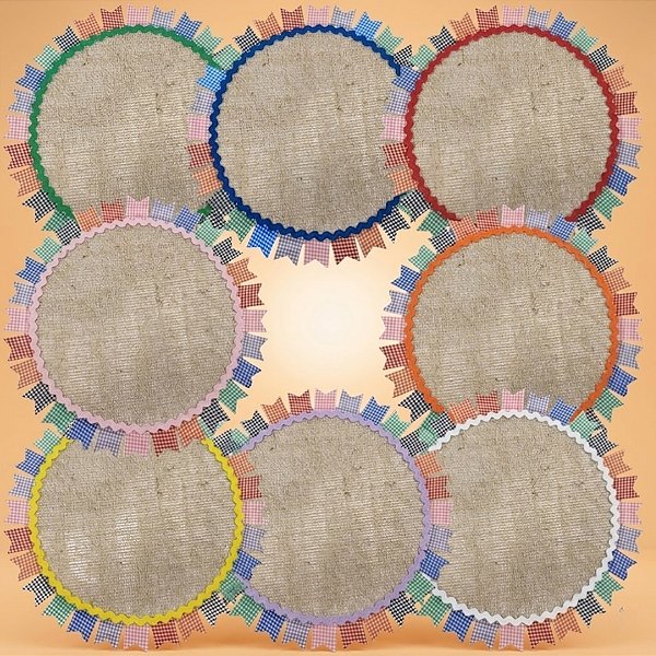 Sousplat Junino de Juta com Bandeirinhas - Sortido - 34x34cm - 1 unidade - Rizzo