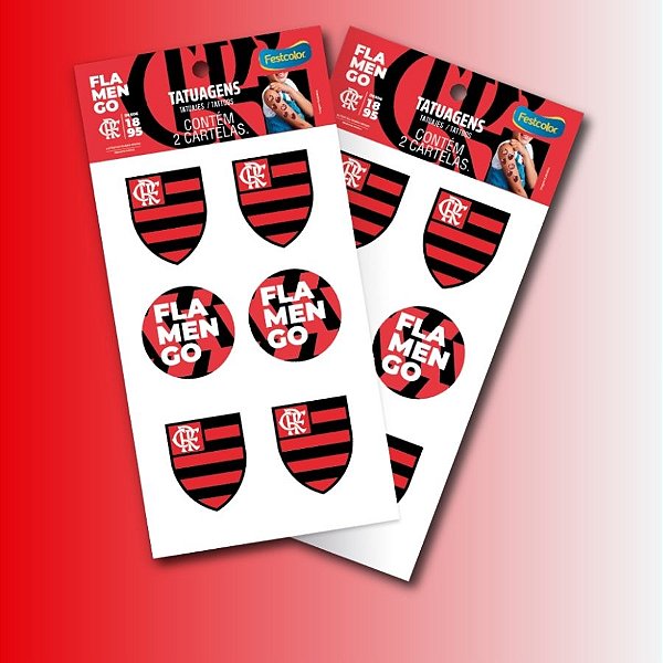 Tatuagem Temporária para Pele - Flamengo - 12 unidades - FestColor - Rizzo