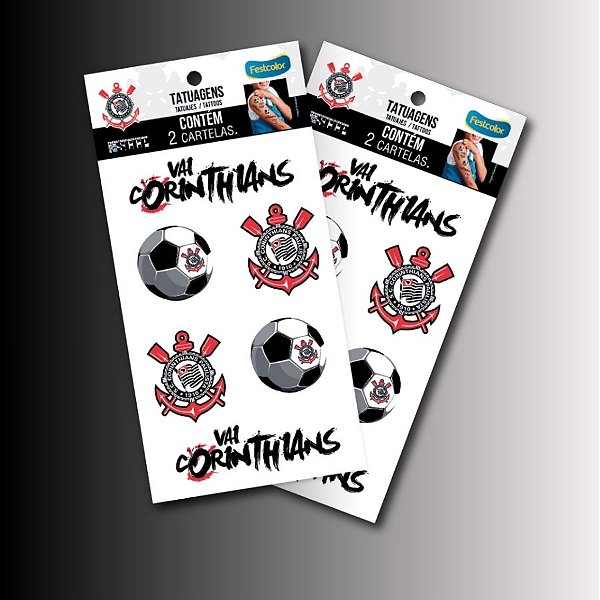 Tatuagem Temporária para Pele - Corinthians - 12 unidades - FestColor - Rizzo