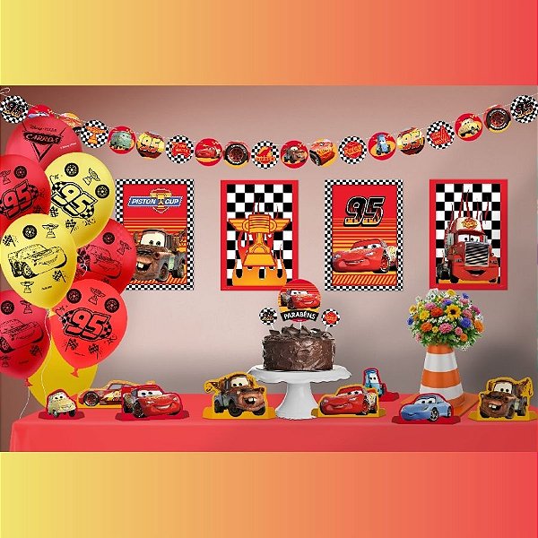 Kit Festa - Carros - 24 Peças - Disney Original - 1 unidade - FestColor - Rizzo