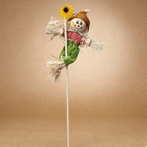 Espeto para Jardim Espantalho de Festa Junina - Chapéu Marrom - 32x12cm - 1 unidade - Rizzo