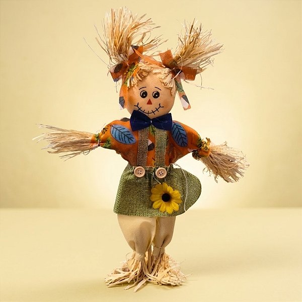 Enfeite Decorativo de Festa Junina Espantalho com Base - Menina - 12x33x5cm - 1 unidade - Rizzo