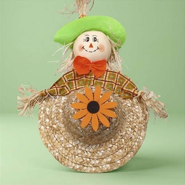Espantalho Decorativo para Festa Junina - Chapéu Menino - 19,5x32x5cm - 1 unidade - Rizzo