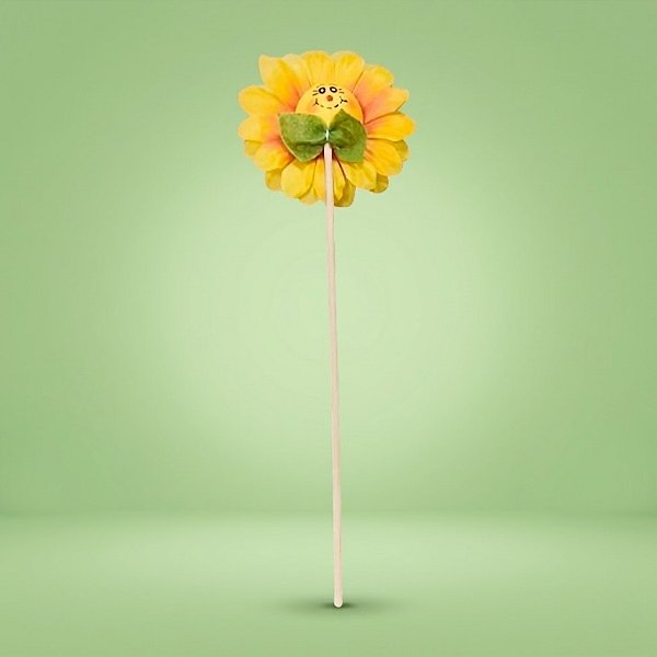 Espeto para Jardim Girassol - Laço Verde - 32cm - 1 unidade - Rizzo