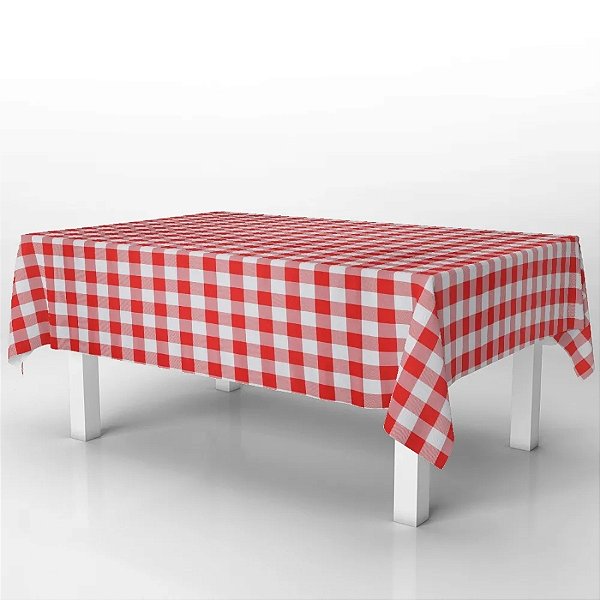Toalha de Mesa de Plástico - Xadrez - Vermelho - 1,37x1,83m - 1 unidade - Rizzo