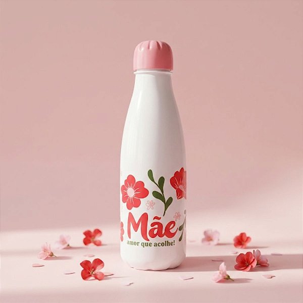 Garrafa Squeeze Pet Paris - Amor Que Acolhe - Branco - 600mL - 1 unidade - Rizzo