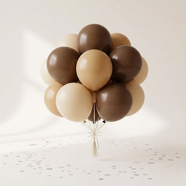 Balão de Festa Latéx Fashion - Mistura de Café -  unidades - Sempertex - Rizzo
